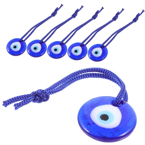 HOODANCOS 6 Stück Teiliges Türkische Glasanhänger Blaues Auge Wanddekoration Hängende Ornamente mit Aufhängevorrichtung Einzigartiger Glücksbringer für Auto und Zuhause Geschenkidee HOODANCOS 6 Stück Teiliges Türkische Glasanhänger Blaues Auge Wanddekoration Hängende Ornamente mit Aufhängevorrichtung Einzigartiger Glücksbringer für Auto und Zuhause Geschenkidee von HOODANCOS