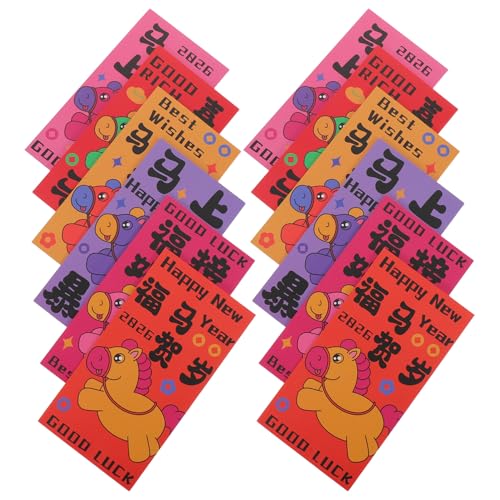 HOODANCOS 60 Stück Chinesische Hongbao Pferdejahr Design Traditionelle Rote Umschläge für Lunar Neujahr Glücksgeldumschläge für Familienfeiern und Festtagsgeschenke HOODANCOS 60 Stück Chinesische Hongbao Pferdejahr Design Traditionelle Rote Umschläge für Lunar Neujahr Glücksgeldumschläge für Familienfeiern und Festtagsgeschenke von HOODANCOS