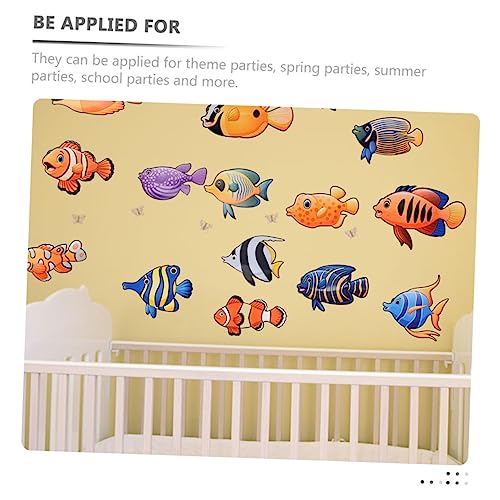 HOODANCOS 60 Stück Tropenfischdekorative Karte Dekorationen für Aquarien Fisch aus Papier filigrane Wandausschnitte DIY-Material Handwerk Fischdekor aus Papier hängende Fischdekorationen von HOODANCOS