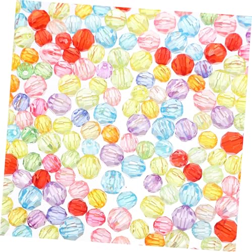 HOODANCOS 600 Stück Bunte Acrylperlen Facettierte Spacer Perlen DIY Schmuckherstellung Bastelperlen für Armbänder Dekorationen Langlebig von HOODANCOS