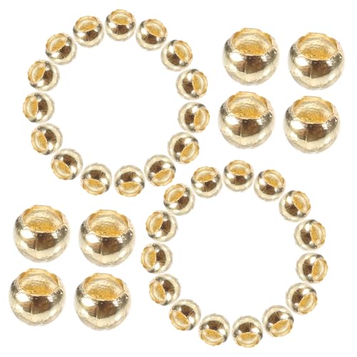 HOODANCOS 600 Stück Kupfer Zwischenperlen Gold DIY Schmuckperlen für Armbandherstellung Langlebige Runde Spacer Perlen für Bastelzubehör Vielseitig für Halsketten und Anhänger von HOODANCOS