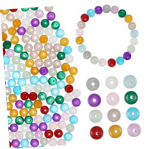 HOODANCOS 600 Stück Perlendiy Herstellung Schmuck Spacer Rocailles Abstandsperlen runden Perlen Masse Perlen für Armbänder Armbandperlen DIY Perle mit Löchern Halskette Perlen Glas von HOODANCOS
