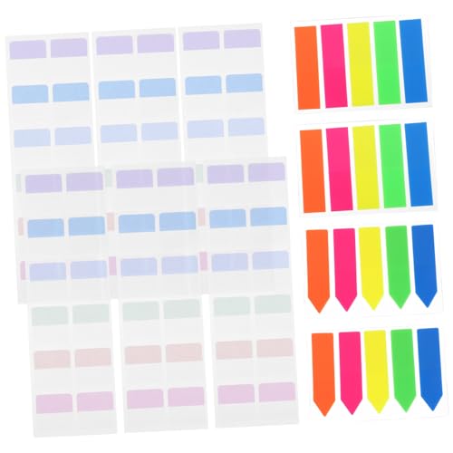 HOODANCOS 640Stücke Haftstreifen Buch Tabs Selbstklebende Seitenmarkierungen Durchsichtige Notizzettel Pastellfarben für Büro und Schule Langlebig und Praktisch von HOODANCOS