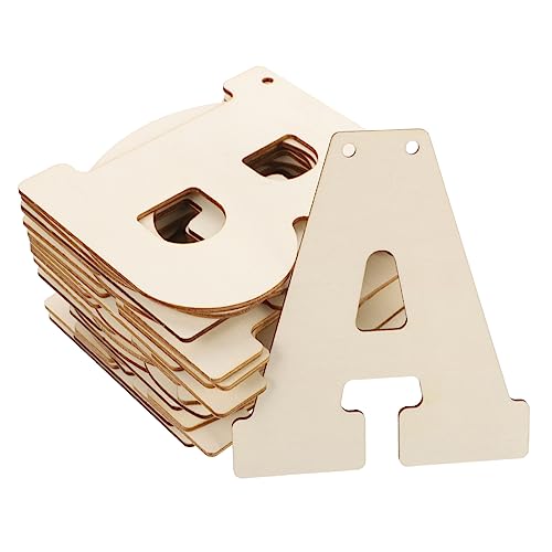 HOODANCOS 66Stücke Holzbuchstaben für DIY Kreative Holzscheiben zum Malen Bastelmaterialien für Kunsthandwerk von HOODANCOS