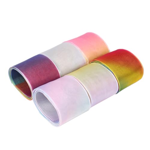 HOODANCOS 6Stücke DIY Haarband Bänder Chiffonbänder Bedrucktes Band Farben Material für Haarschmuck Bastelprojekte und Festdeko von HOODANCOS
