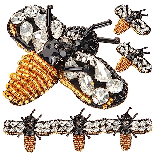 HOODANCOS 6Stücke Strass Patches DIY Tier Designs Applikationen für Kleidung Schuhe und Taschen Selbstklebend für Nähprojekte Glitzer Dekoration Stoffflicken von HOODANCOS