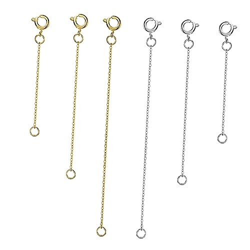HOODANCOS 6Stücke Teiliges Kettenverlängerungsset für Armband und Halskette Extender mit Verschlüssen und Platin für Schmuckherstellung von HOODANCOS