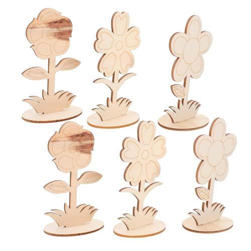 HOODANCOS 6Stücke Unbemalte Holzblumen zum Basteln Robuste Blumenausschnitte Natürlichem Holz für DIY Projekte Kinderhandwerk und Kreative Dekoration HOODANCOS 6Stücke Unbemalte Holzblumen zum Basteln Robuste Blumenausschnitte Natürlichem Holz für DIY Projekte Kinderhandwerk und Kreative Dekoration von HOODANCOS