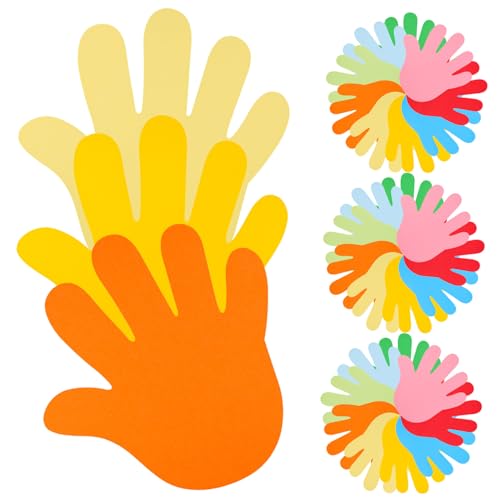 HOODANCOS 72 Stück Fingerabdruck Papierausschnitte für Diy Dekorationen für Bastelprojekte Klassenzimmer Wand und Raumgestaltung Einfache Handhabung von HOODANCOS