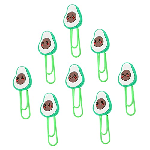 HOODANCOS 8 Stück Avocado Lesezeichenclip süße Büroklammern Schreibwaren Clips Rosa Büroklammern für Papierkram hochzeitsdeko lustige Büroklammern dekorative Obst-Büroklammer Harz Grün von HOODANCOS