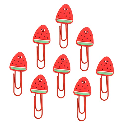 HOODANCOS 8 Stück Obst -lesezeichen -clip Büroklammern in Verschiedenen Größen Für Büroklammern Bunt Büroklammern Papierclip Dokumentieren Die Kleine Papierklammern Rot Weiches Gummi von HOODANCOS
