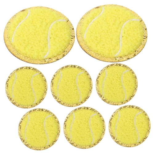 HOODANCOS 8 Stück Sportball Patch Buchstabenflecken Fußball Stoff Kleidung Sortiert Bestickt Party Gestickte Anwendung Kompakte Hutaufnäher Multifunktionale Hutaufnäher Gelb Baumwolle von HOODANCOS