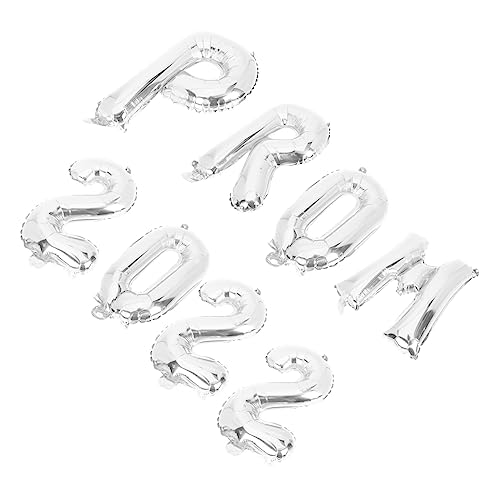 HOODANCOS 8 Stück Teiliges Graduation Ballon Silber Prom Leichte Dekoration für Abschlussfeier Indoor Outdoor für Girlanden Party und Szenenaufbau Langlebige Folienballons für Festliche von HOODANCOS