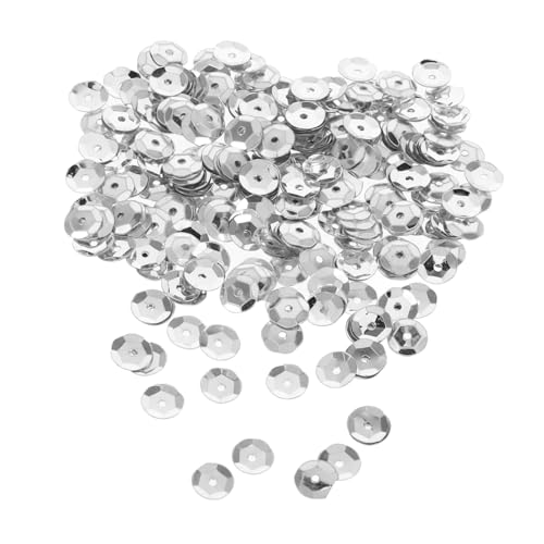 HOODANCOS 800 Stück Runde Silberne Pailletten mit PVC Bastelpailetten für DIY Schmuck Nähen Mode Wohnaccessoires Langlebig Glitzernd für Kreative Bastelprojekte von HOODANCOS