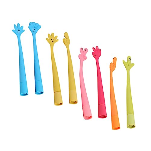 HOODANCOS 8Stücke Lustige Silikon Kugelschreiber mit Cartoon Fingerdesign Flexible Schreibgeräte für Schule und Büro Mehrfarbige Stifte Kreatives von HOODANCOS