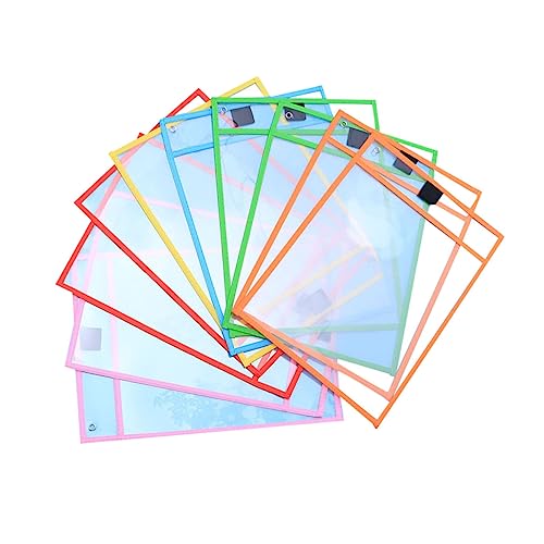HOODANCOS 8Stücke Wiederverwendbare Dry Erase Aufbewahrungstaschen Dokumentenhüllen mit Schutzfolie für Bürobedarf Langlebig und Einfach zu Reinigen von HOODANCOS