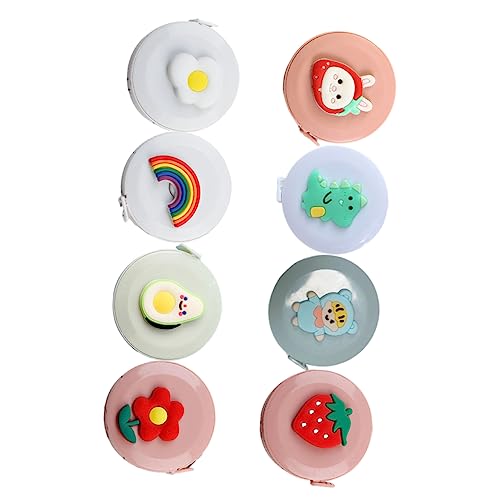 HOODANCOS 8stücke Teiliges Mini Karton Maßband Einziehbares Flexibles Messwerkzeug Für Nähen Und Körpermaße Für Schüler Und Kreative Projekte Mit Bunten Motiven Regenbogen Erdbeere von HOODANCOS