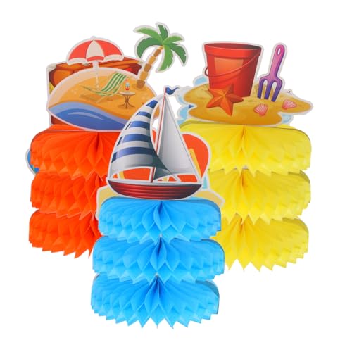 HOODANCOS 9Stücke Teiliges Hawaii Waben Deko für Sommerpartys Tafelaufsätze Tischdekoration mit Tropischen Mustern Vielseitig Einsetzbar für Festlichkeiten und Fotorequisiten von HOODANCOS