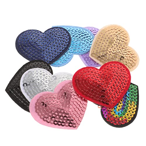 HOODANCOS 9Stücke Teiliges Herz Patch Pailletten Selbstklebende Patches für DIY Dekoration für Kleidung Jacken Hüte und Taschen Einfach Anzubringen und Vielseitig von HOODANCOS