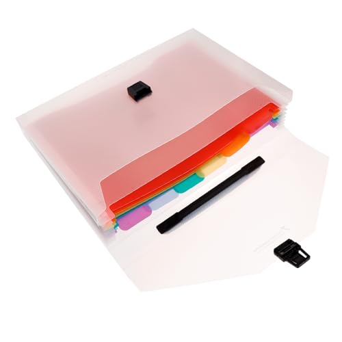 HOODANCOS Aktenordner Tragbarer Multi Pocket Ordner mit Großer Kapazität Dokumenten Organizer für Büro und Schule Fächer Leicht und Einfach zu Verwenden von HOODANCOS