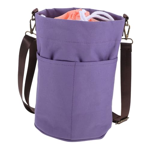 HOODANCOS Aufbewahrungstasche Für Strickwerkzeuge Häkelzubehör Gehäkeltes Aufbewahrungsrohr Einkaufstasche Gehäkelt Gehäkelte Reisetasche Gehäkelte Tasche Häkeltasche Violett Segeltuch von HOODANCOS