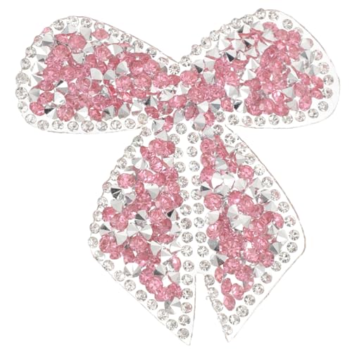 HOODANCOS Bogenknoten Diamond Fälschung Kleidung Edelsteine Party Dekoration Hochzeitsdeko Flicken zum Aufbügeln Vintage kleine Flicken zum Aufbügeln Kleiderflicken Harz Rosa von HOODANCOS