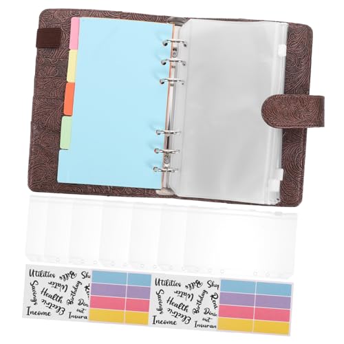 HOODANCOS Budget Binder PU Leder Budgetplaner mit Reißverschluss Nachfüllbares Ringbuch mit Teiler Praktischer Geld Organizer für Studenten und Freunde Bunter Umschlag Schützt Budgetblätter von HOODANCOS
