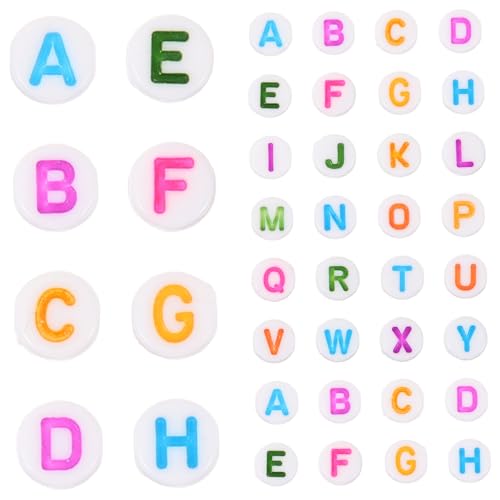 HOODANCOS Bunte Buchstabenperlen mit Großem Langlebige Legierungsperlen für DIY Schmuckherstellung Vielseitige Bastelperlen zum Auffädeln von Armbändern Halsketten und Anhängern von HOODANCOS