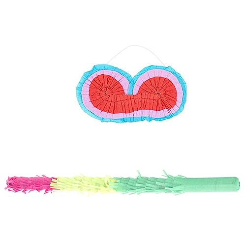 HOODANCOS Buntes Teiliges Pinata mit Schlagstäben und Augenmaske Leichte Partyspiel Zubehör für Sicher und Einfach zu Verwenden für Geburtstagsfeiern und Karnevalsveranstaltungen von HOODANCOS