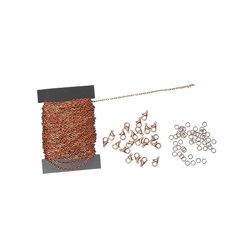 HOODANCOS DIY Schmuckkette Set Eisenkette mit Modischen Lobster Verschlüssen und Öffnungsringen Langlebig Glänzend für Schmuckherstellung Basteln und DIY Accessoires von HOODANCOS