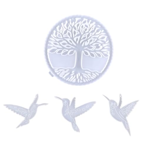 HOODANCOS DIY Silikonform Lebensbaum Anhänger Hummingbird Baum Wandkunst Bastelset Flexibel Langlebig Wiederverwendbar für Kreative Epoxidharz Schmuckgestaltung Erwachsene HOODANCOS DIY Silikonform Lebensbaum Anhänger Hummingbird Baum Wandkunst Bastelset Flexibel Langlebig Wiederverwendbar für Kreative Epoxidharz Schmuckgestaltung Erwachsene von HOODANCOS