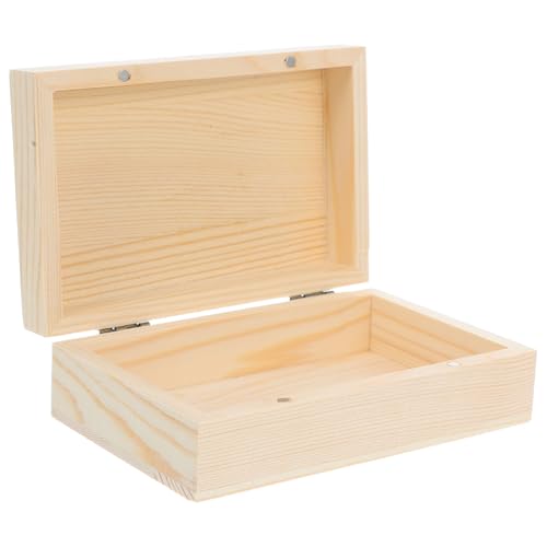 HOODANCOS Dekorative, Unbehandelte Holzbox: Aufbewahrungsbox Mit Magnetischem Klappdeckel Für Heimwerkerarbeiten – Schmuckaufbewahrung Für Die Organisation Zu Hause von HOODANCOS