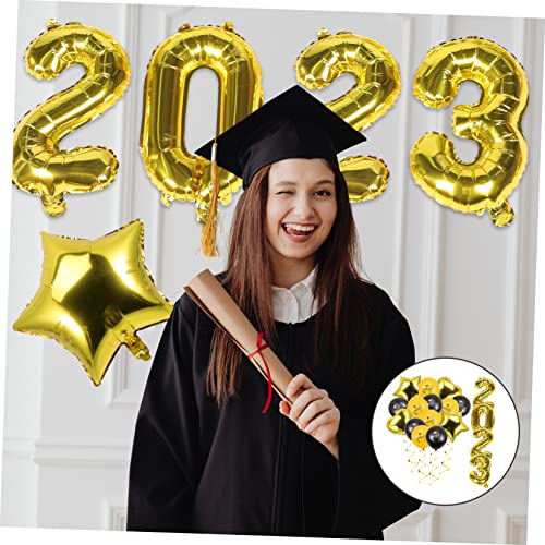 HOODANCOS Dekoratives Abschlussballons Schwarz Gold mit Sternen und Herzen für Abschlussfeier Klassenzimmer Dekoration HOODANCOS Dekoratives Abschlussballons Schwarz Gold mit Sternen und Herzen für Abschlussfeier Klassenzimmer Dekoration von HOODANCOS