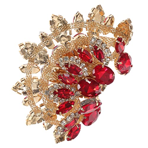 HOODANCOS Diamantkettenschmuck Applikationen Handwerk Flicken Für Bekleidung Nähen Patch Bling-applikation Flicken Für Kleidung Gestickte Aufnäher Flecken Für Stoff Hotfix Strasssteine Rot von HOODANCOS