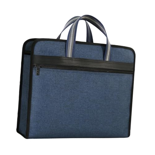 HOODANCOS Dokumententasche Handtasche Reisen Veranstalter Lagerung Aktentasche Taschenbeutel für Bürotasche aktenmappe aktenordner Datei-Einkaufstasche Aktenorganisatortasche Segeltuch Blue von HOODANCOS
