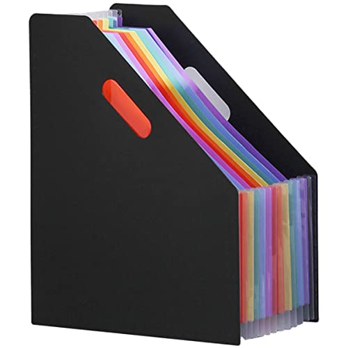 HOODANCOS Erweiterbarer Akkordeondatei Organizer für Quittungen Multifunktionale Aktentasche mit Wear Funktion für Büro Zuhause und Schule Schwarz von HOODANCOS