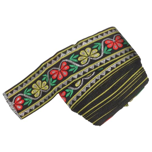 HOODANCOS Ethno stil Jacquardband mit Blumenmuster Hochwertiges Polyester webband für Kleidung DIY basteln Zierleisten zum Annähen Robuste Ethnische Spitze für Trachten und von HOODANCOS