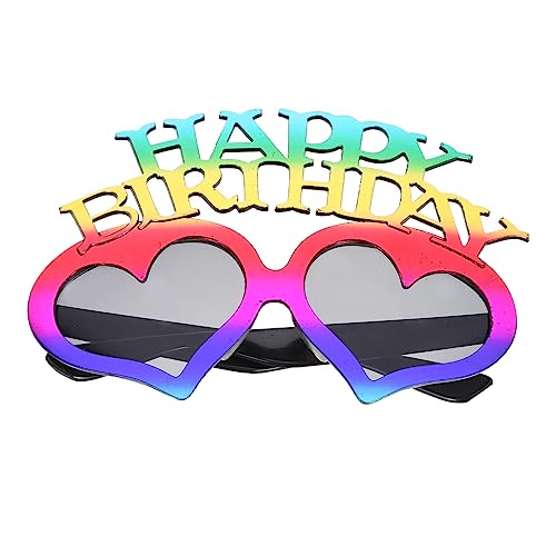 HOODANCOS Geburtstagsbrille Herzförmige Brille Sonnenbrille Alles Gute Zum Geburtstag Brille Liebe Herz Brille Geburtstagsparty Dekorationen Brille Geburtstag Sonnenbrille Kind Neuheit PC von HOODANCOS