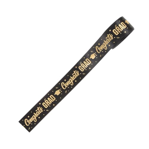 HOODANCOS Graduierungs-dekoratives Geschenkband Yards Polyester mit Goldfolie DIY Schleifenband für Geschenkverpackung Party Abschlussfeier-dekoration Vielseitiges Bastelband von HOODANCOS