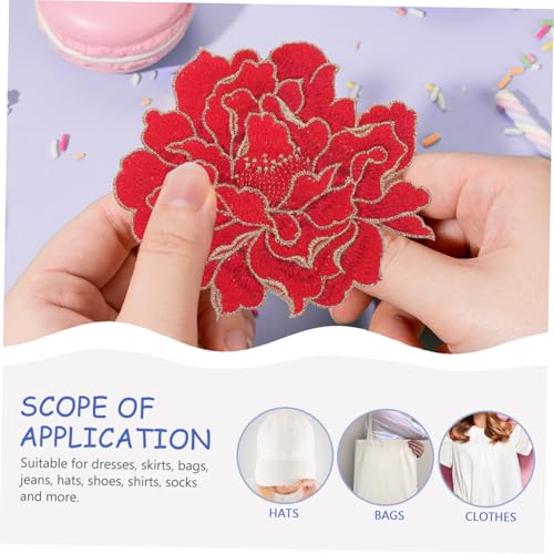 HOODANCOS Großer Bestickter Pfingstrosenstoff Flicken ohne Kleber für Kleidung Reparatur DIY Applikation Blumenmuster Nähbares Patch für Jeans Jacken Taschen und Hüte HOODANCOS Großer Bestickter Pfingstrosenstoff Flicken ohne Kleber für Kleidung Reparatur DIY Applikation Blumenmuster Nähbares Patch für Jeans Jacken Taschen und Hüte von HOODANCOS