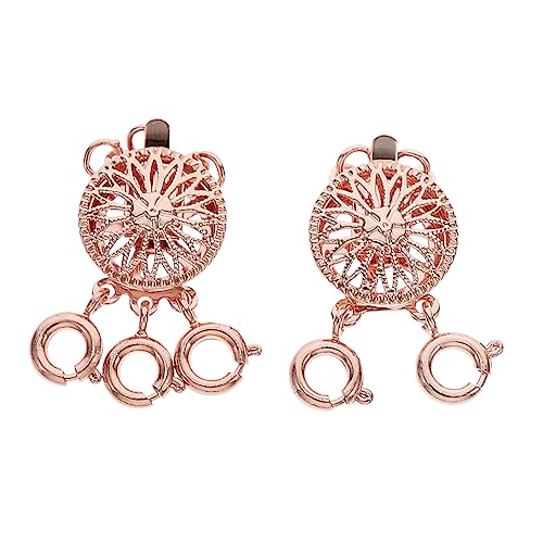 HOODANCOS 2stücke Halsketten Layering Verschlüsse Schmuck Buckle Für Diy Armbänder Und Halsketten Praktische Verbindungselemente Roségold -ring von HOODANCOS