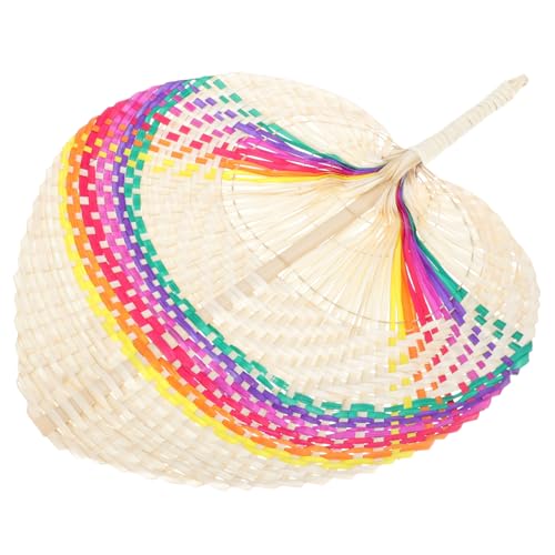 HOODANCOS Handgefertigter Bambusfächer Leichter Bunter Chinesischer Faltfächer mit Handgewebtem Design Natürliche Dekoration für Hochzeit Party Tanz und Sommergebrauch Praktischer von HOODANCOS
