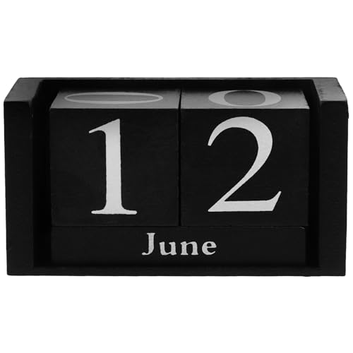 HOODANCOS Holz Kalendertischdeko Vintage Schreibtischkalender Wiederverwendbarer Dauer-kalender Mit Nummerierten Blöcken Für Büro Schlafzimmer Und Zuhause Stilvolle Tischdekoration Und von HOODANCOS