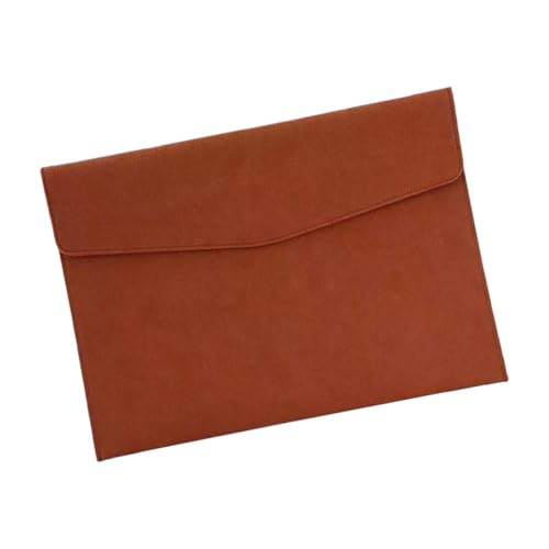 HOODANCOS Imitation Leder Aktentasche Großer Kapazitäts Dokumentenorganizer mit Druckknopfverschluss für Geschäftsreisende und Studenten Braun von HOODANCOS