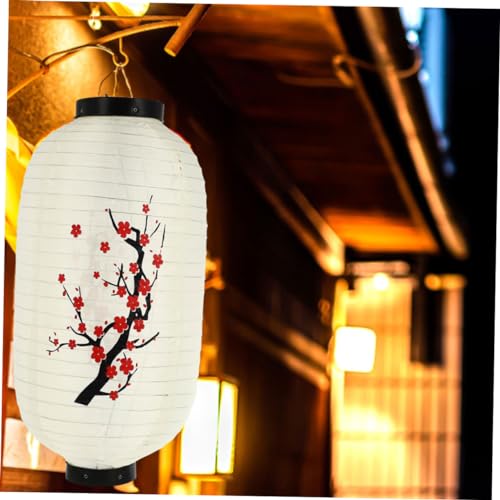 HOODANCOS Japanische Laterne aus Strapazierfähigem Material Weiße Seidenblüten Laterne Wetterfeste Dekoration für Restaurant Garten und Outdoor Bereich Einfache Befestigung für Japanisches HOODANCOS Japanische Laterne aus Strapazierfähigem Material Weiße Seidenblüten Laterne Wetterfeste Dekoration für Restaurant Garten und Outdoor Bereich Einfache Befestigung für Japanisches von HOODANCOS