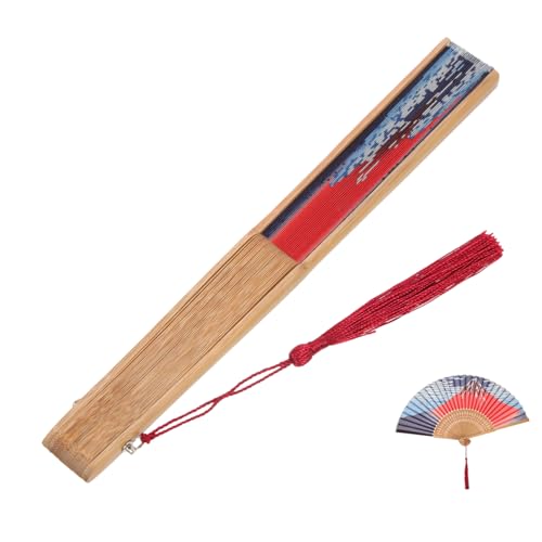 HOODANCOS Japanischer Faltbarer Handfächer aus Seide und Langlebiger Leichter Fächer für Performance Cosplay Party und Sommer Traditioneller Japanischer Stil HOODANCOS Japanischer Faltbarer Handfächer aus Seide und Langlebiger Leichter Fächer für Performance Cosplay Party und Sommer Traditioneller Japanischer Stil von HOODANCOS