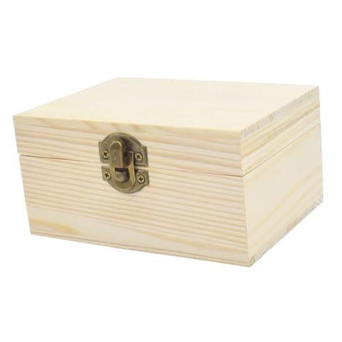 HOODANCOS Kasten Aufbewahrungsbox Aus Holz Korb Leer Brief Deckel Karte Holzkisten Zum Basteln Unvollendete Holztruhe Geschenkbox Für Brautjungfern Hölzern von HOODANCOS