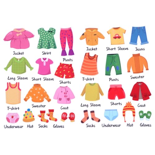 HOODANCOS Kleidung Aufkleber für Organisation Abnehmbare Etiketten für Kinderkleidung Einfach Anzubringen Entfernen für Schrank und Kommode von HOODANCOS