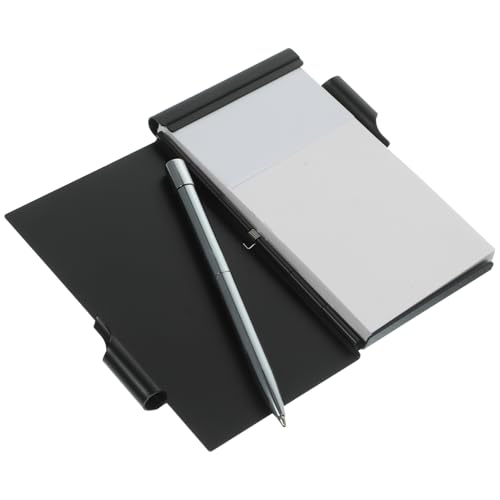 HOODANCOS Kleines Notizbuch aus Metall mit Stift Tragbares Notizetui für Kreative Ideen und Wichtige Notizen für Büroangestellte Studenten und Lehrer Schwarz Aluminiumlegierung und von HOODANCOS