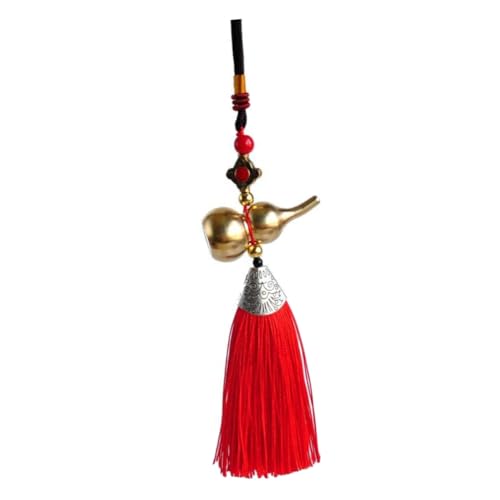 HOODANCOS Kupfernes Flaschenkürbis Autoanhänger mit Quaste Traditionelles Glückssymbol Dekoratives Auto Innenraum Ornament Langlebig und Vielseitig für Fahrzeug und Zuhause von HOODANCOS